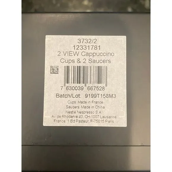 New in Box Nespresso VIEW Collection Cappuccino Cups and Saucers - Picture 9 of 9